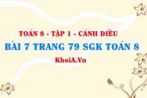 Bài 7 trang 79 SGK Toán 8 tập 1 Cánh Diều